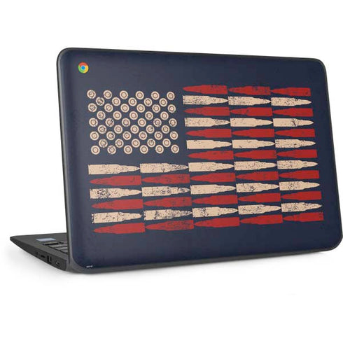 Blue Bullet American Flag HP Chromebook Skin