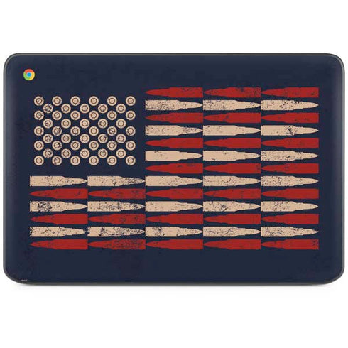 Blue Bullet American Flag HP Chromebook Skin