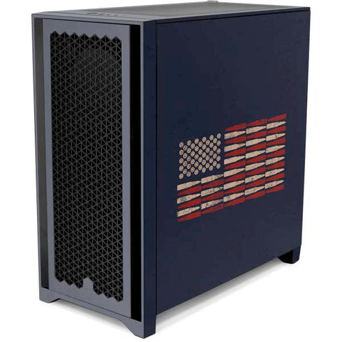 Blue Bullet American Flag Corsair 4000D Tempered Glass Mid-Tower ATX Case Skin