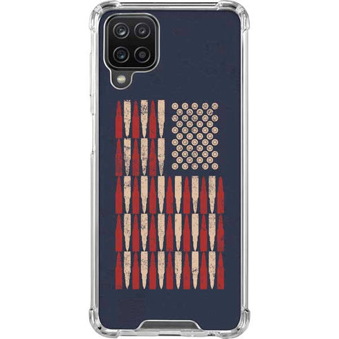 Blue Bullet American Flag Galaxy A12 Clear Case