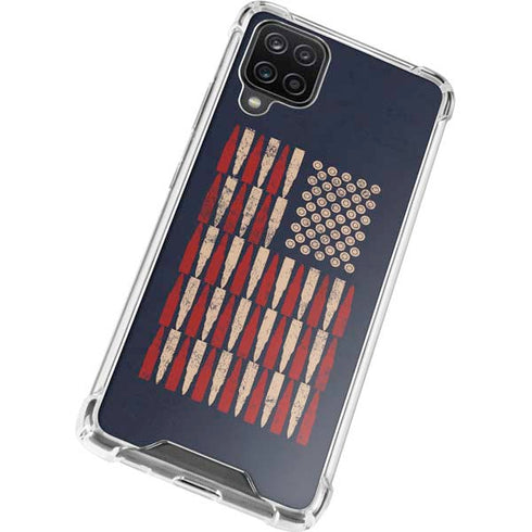 Blue Bullet American Flag Galaxy A12 Clear Case