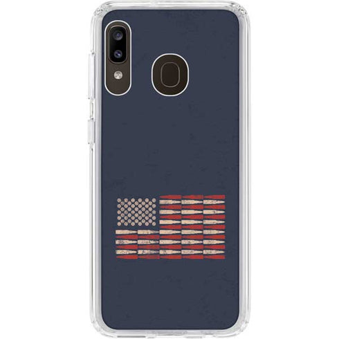 Blue Bullet American Flag Galaxy A20 Clear Case