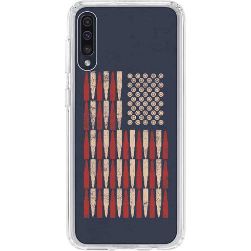 Blue Bullet American Flag Galaxy A50 Clear Case