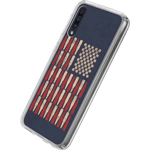 Blue Bullet American Flag Galaxy A50 Clear Case