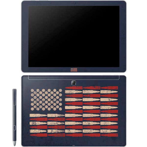Blue Bullet American Flag Galaxy Book 12in Skin