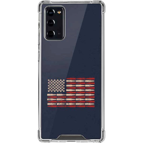 Blue Bullet American Flag Galaxy Note20 5G Clear Case