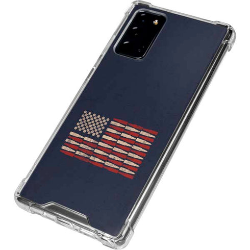 Blue Bullet American Flag Galaxy Note20 5G Clear Case