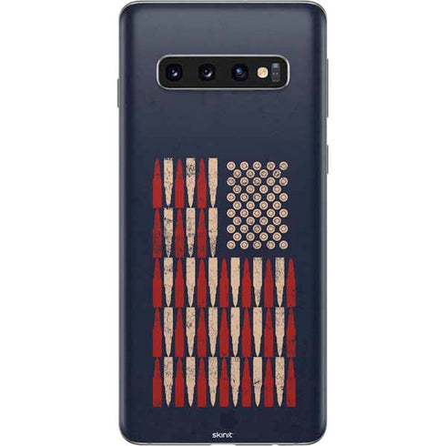 Blue Bullet American Flag Galaxy S10 Skin
