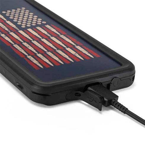 Blue Bullet American Flag Galaxy S20 Plus Waterproof Case