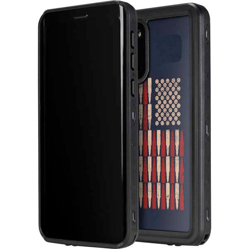 Blue Bullet American Flag Galaxy S20 Waterproof Case