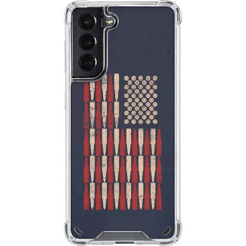 Blue Bullet American Flag Galaxy S21 5G Clear Case
