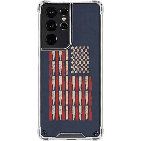 Blue Bullet American Flag Galaxy S21 Ultra 5G Clear Case