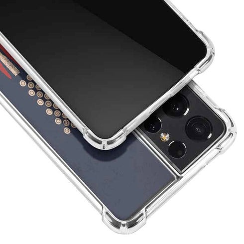 Blue Bullet American Flag Galaxy S21 Ultra 5G Clear Case
