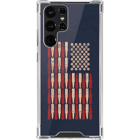Blue Bullet American Flag Galaxy S22 Ultra Clear Case