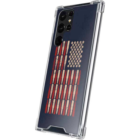 Blue Bullet American Flag Galaxy S22 Ultra Clear Case
