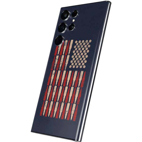 Blue Bullet American Flag Galaxy S22 Ultra Skin