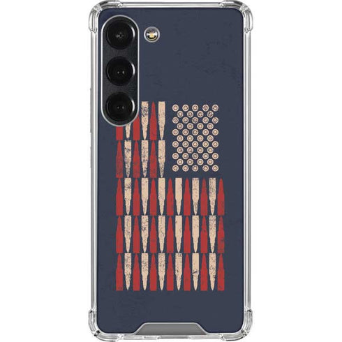 Blue Bullet American Flag Galaxy S23 Clear Case