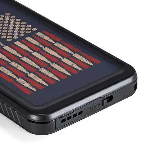 Blue Bullet American Flag Galaxy S23 Waterproof Case