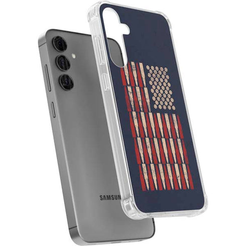 Blue Bullet American Flag Galaxy S24 Plus Clear Case