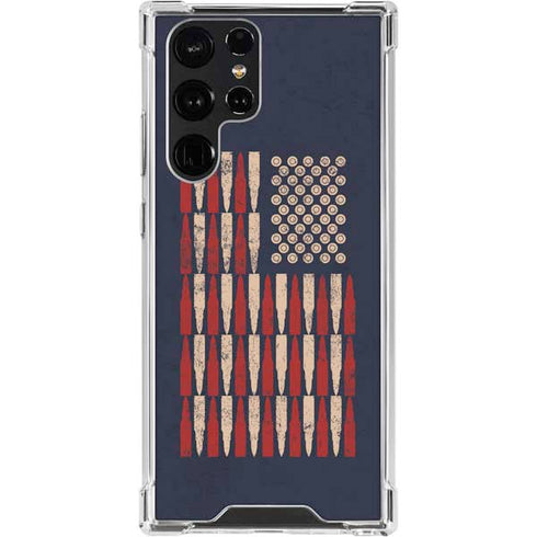 Blue Bullet American Flag Galaxy S24 Ultra Clear Case