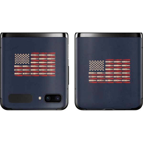 Blue Bullet American Flag Galaxy Z Flip Skin
