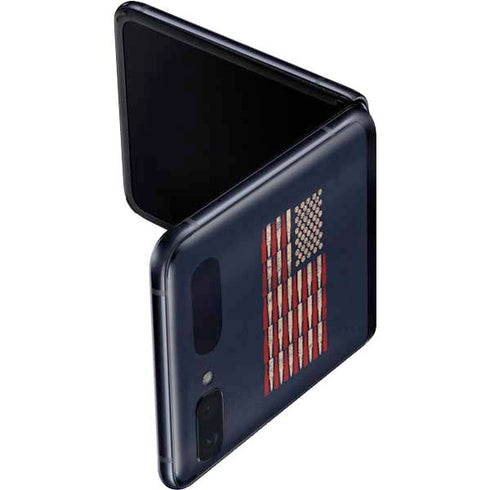 Blue Bullet American Flag Galaxy Z Flip Skin