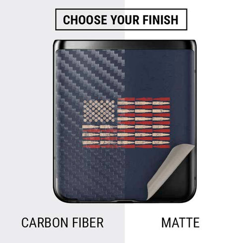 Blue Bullet American Flag Galaxy Z Flip Skin