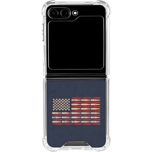 Blue Bullet American Flag Galaxy Z Flip5 5G Clear Case