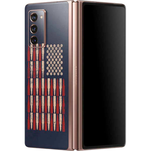 Blue Bullet American Flag Galaxy Z Fold2 5G Skin