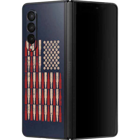 Blue Bullet American Flag Galaxy Z Fold3 5G Skin
