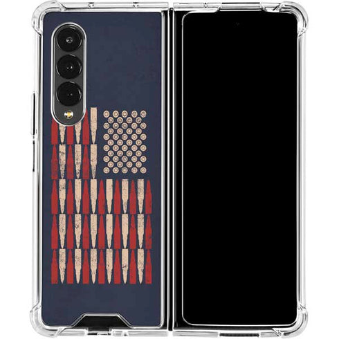Blue Bullet American Flag Galaxy Z Fold4 5G Clear Case