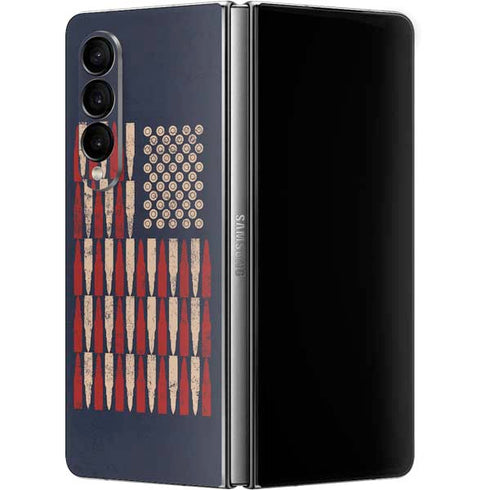 Blue Bullet American Flag Galaxy Z Fold4 5G Skin