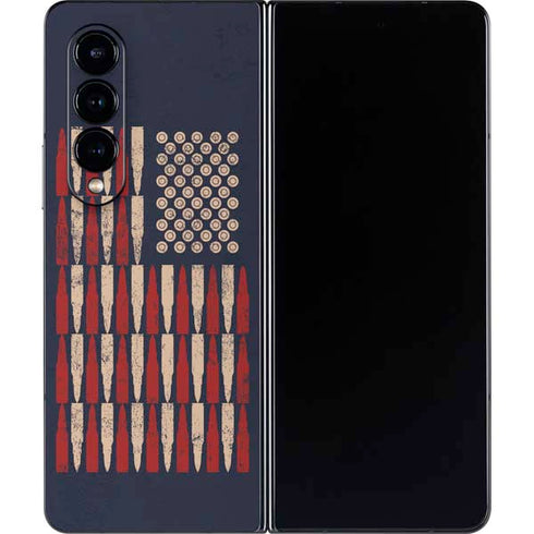 Blue Bullet American Flag Galaxy Z Fold4 5G Skin