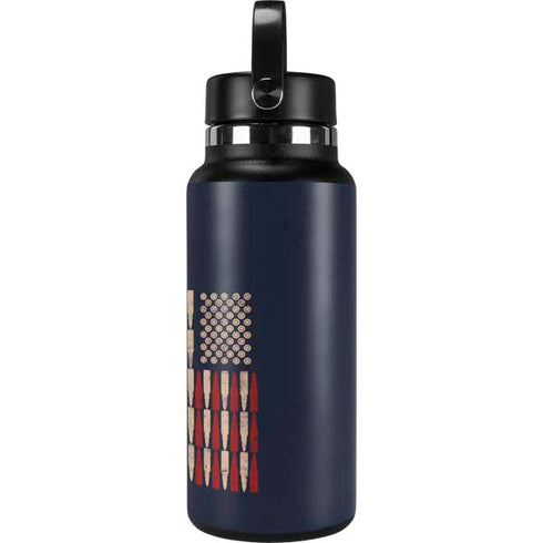 Blue Bullet American Flag Hydro Flask 32oz Wide Mouth Skin