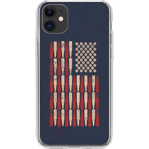 Blue Bullet American Flag iPhone 11 Clear Case