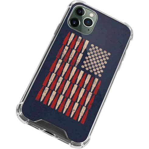 Blue Bullet American Flag iPhone 11 Pro Max Clear Case
