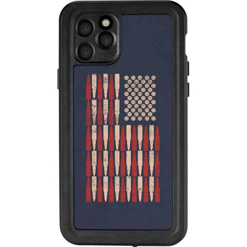 Blue Bullet American Flag iPhone 11 Pro Waterproof Case