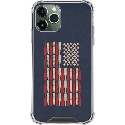 Blue Bullet American Flag iPhone 12 Pro Clear Case