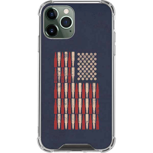 Blue Bullet American Flag iPhone 12 Pro Max Clear Case