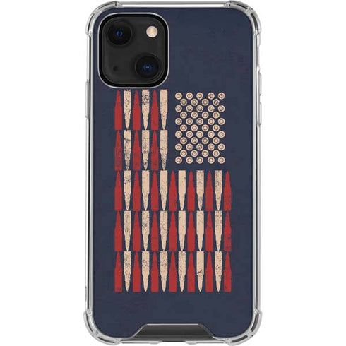 Blue Bullet American Flag iPhone 13 Mini Clear Case