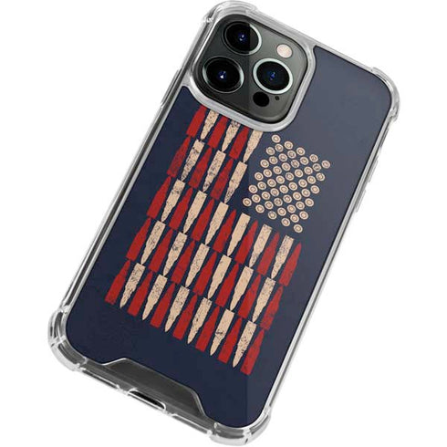 Blue Bullet American Flag iPhone 13 Pro Clear Case