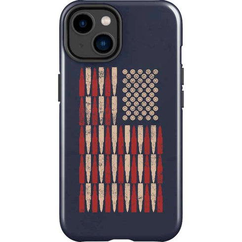 Blue Bullet American Flag iPhone 14 Plus Impact Case