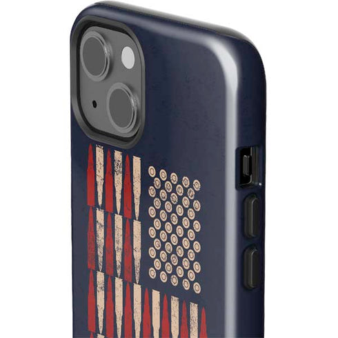 Blue Bullet American Flag iPhone 14 Plus Impact Case