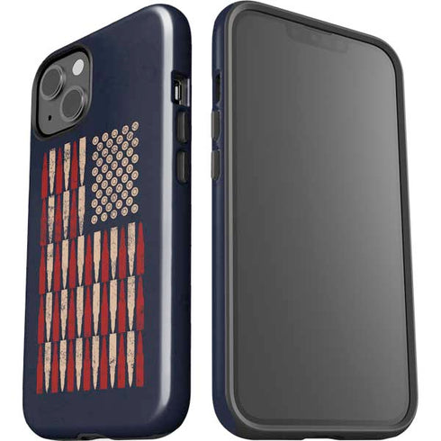 Blue Bullet American Flag iPhone 15 Plus Impact Case