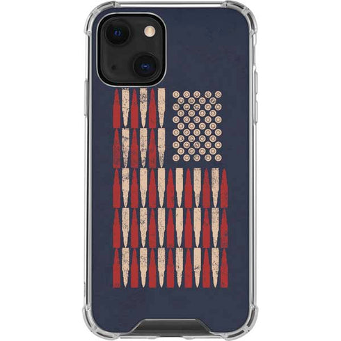 Blue Bullet American Flag iPhone 14 Plus Clear Case