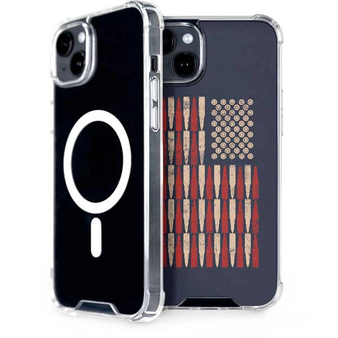Blue Bullet American Flag iPhone 15 Plus MagSafe Case