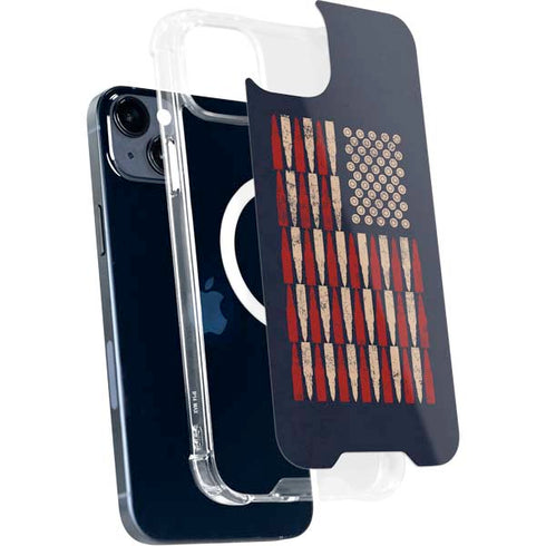 Blue Bullet American Flag iPhone 14 Plus MagSafe Case