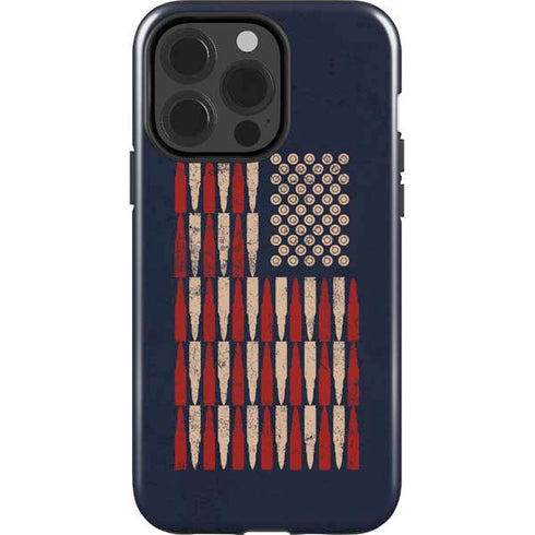 Blue Bullet American Flag iPhone 14 Pro Impact Case