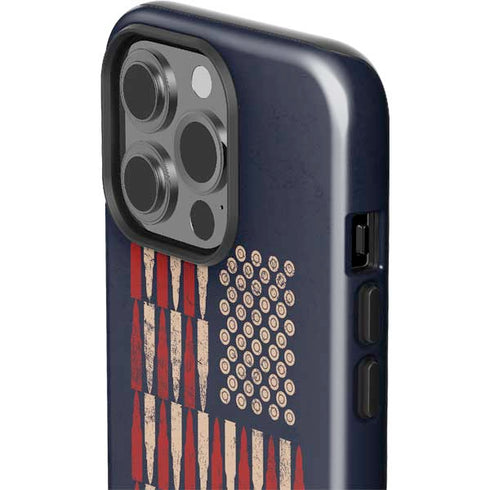 Blue Bullet American Flag iPhone 15 Pro Impact Case