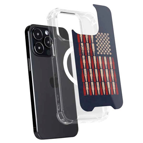Blue Bullet American Flag iPhone 15 Pro MagSafe Case